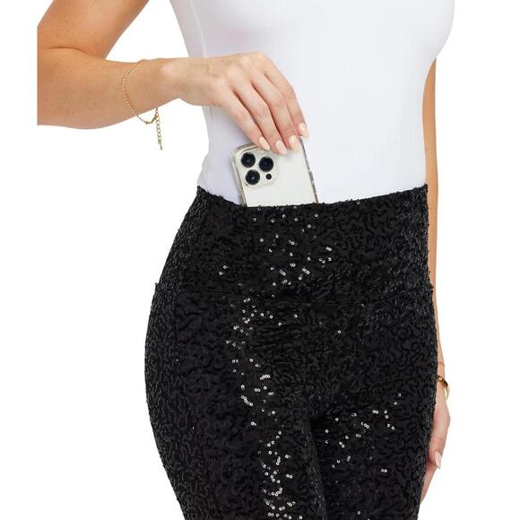 NWT Tipsy Elves Black Sequin High Waisted Leggings Size Medium - Picture 3 of 8